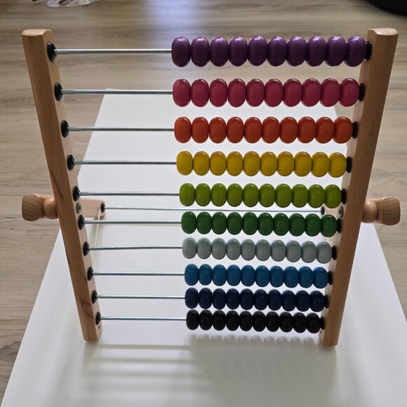 IKEA Mula Wooden Abacus 1990s, Bright rainbow, Fold-Up, Math Elementary Counting - Picture 1 of 14
